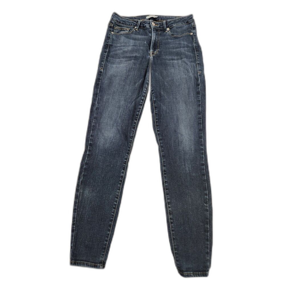 Good American Good Legs Lace-Up Calf Jeans 6/28 Medium Wash Skinny Ankle